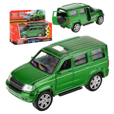 4690590229323 Машина металл УАЗ patriot зеленый 12см, откр. двери и багажник, инерц. в кор. Технопар Радуга Игрушки Калуга