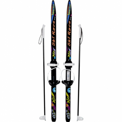 Лыжи подростковые Ski Race с палками стеклопластик, унив.крепление, (120/95) Радуга Игрушки Калуга