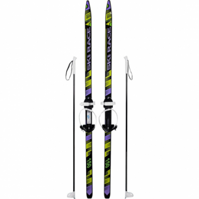 Лыжи подростковые Ski Race с палками стеклопластик, унив.крепление, (150/110) Радуга Игрушки Калуга