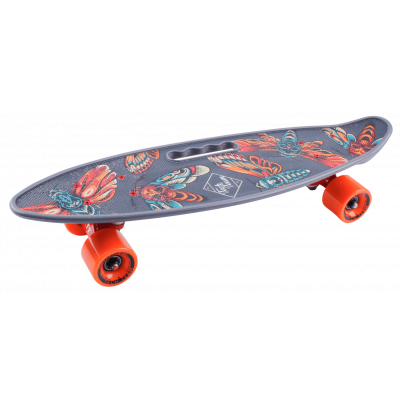 Скейтборд пластиковый Fishboard 23 print (mini) grey TLS-406 Радуга Игрушки Калуга
