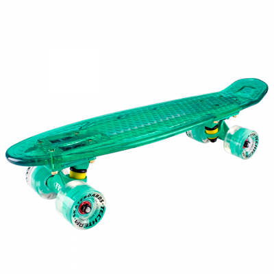 Скейтборд пластиковый Transparent 22  light sea blue TLS-403 Радуга Игрушки Калуга