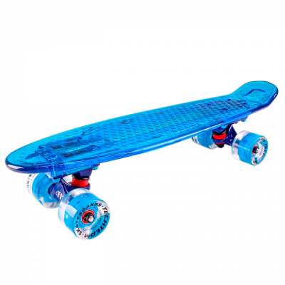 Скейтборд пластиковый Transparent 22  light blue TLS-403 Радуга Игрушки Калуга
