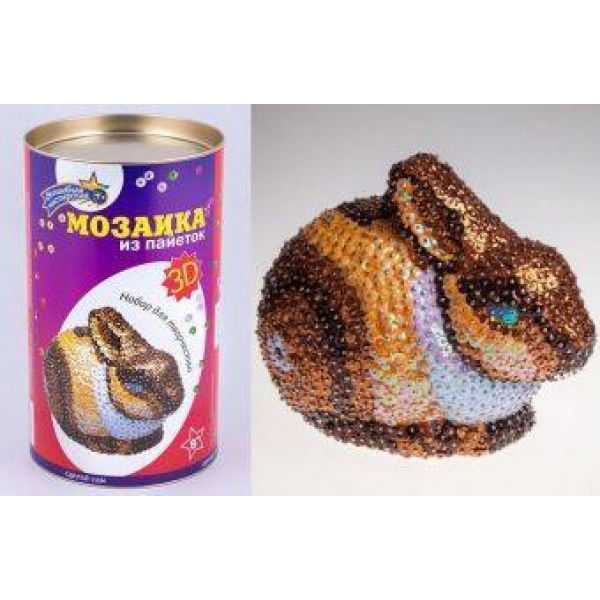 Мозаика из пайеток 3D "Заяц" 20*12*12 см Радуга Игрушки Калуга