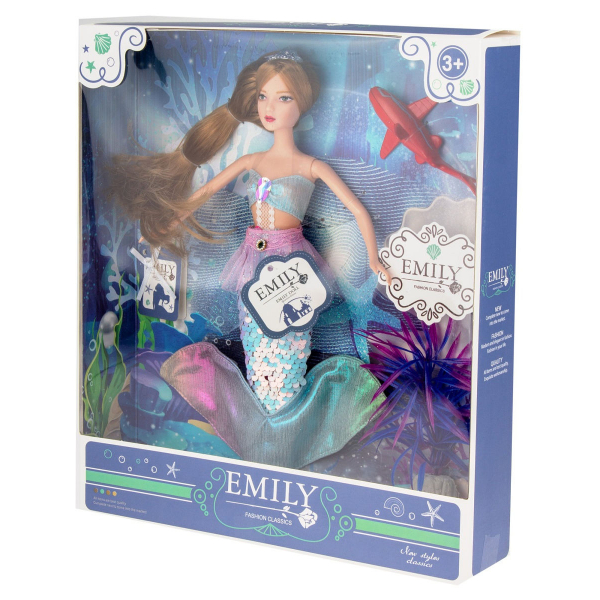 Кукла "Эмили-русалка. Голубая лагуна" 28 см, в/к Радуга Игрушки Калуга