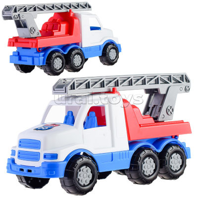 "Гоша",автомобиль-пожарная спецмашина (бело-синяя) Радуга Игрушки Калуга