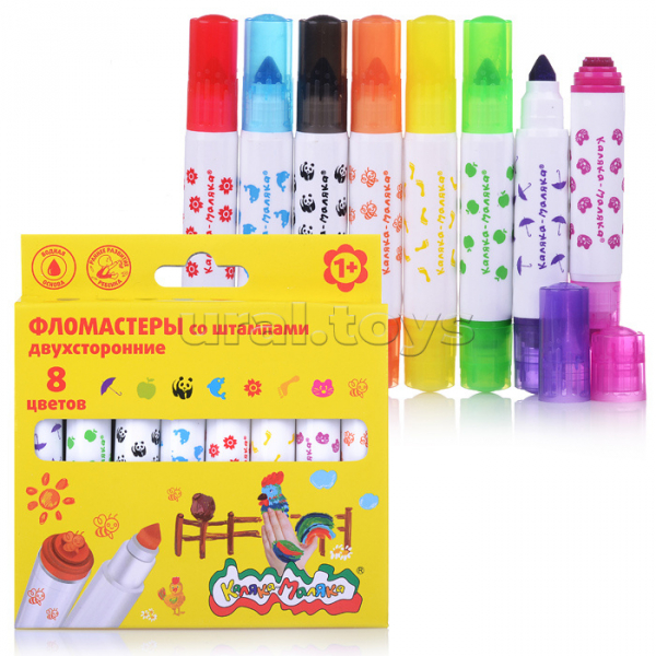 Фломастеры Каляка-Маляка 8 цв. со штампами 3+ Радуга Игрушки Калуга