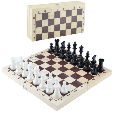 Шахматы обиходные пластиковые в деревянной коробке 290*145мм Радуга Игрушки Калуга