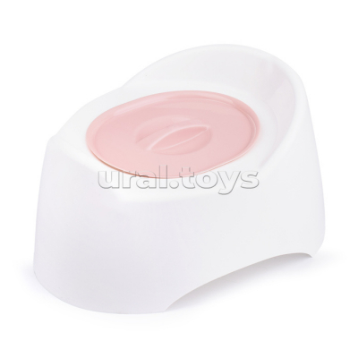 Горшок туалетный детский "Малышок" с крыш.(белый с розовой крышкой) Радуга Игрушки Калуга
