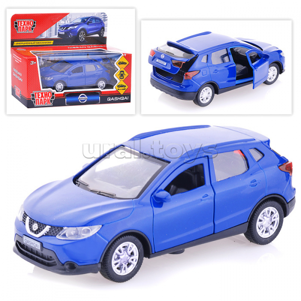 Машина металл NISSAN QASHQAI 12см, двери,багаж,инерц,синий,кор.Технопарк Радуга Игрушки Калуга