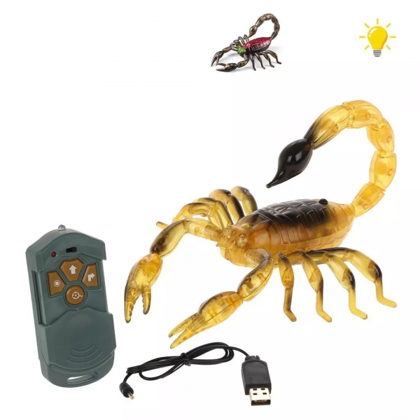 Скорпион на ИК управлении, 4 канала, свет, в комплекте аккумулятор, USB шнур, элементы питания АА*2 Радуга Игрушки Калуга
