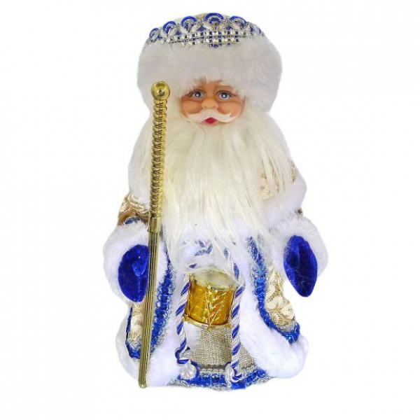 Дед Мороз мех., муз. 30 см, зол. Радуга Игрушки Калуга
