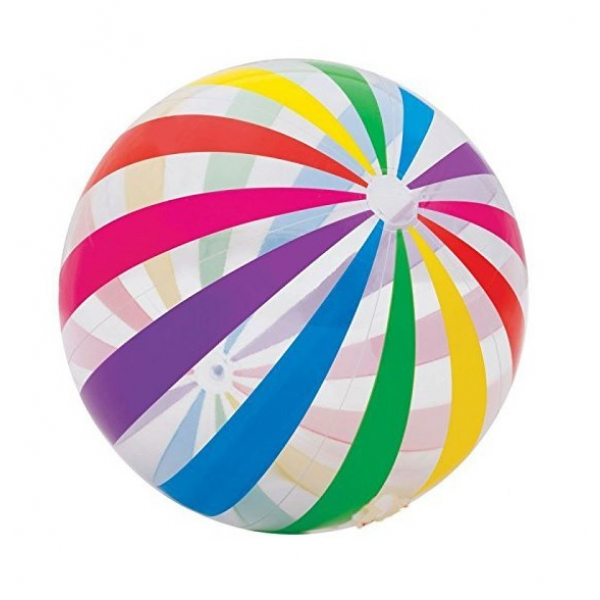 Мяч надув.цветные полоски 107см от 3 лет Радуга Игрушки Калуга