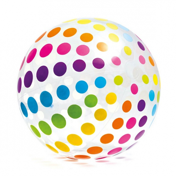 Мяч надув.цветные полоски 107см от 3 лет