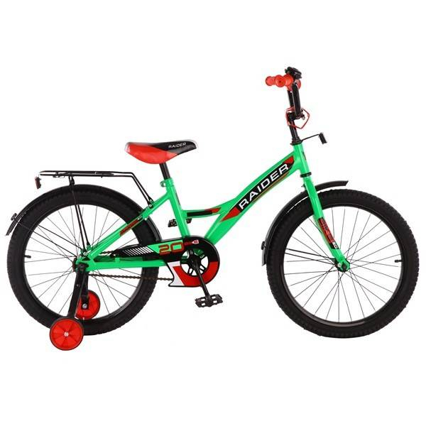 Велосипед подростковый 20" gw-тип, страх.кол., звонок, зелён./чёрн. RAIDER Радуга Игрушки Калуга