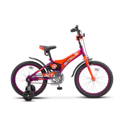 Велосипед 18" STELS Jet 10" Фиолетовый/оранжевый арт.Z010 Радуга Игрушки Калуга