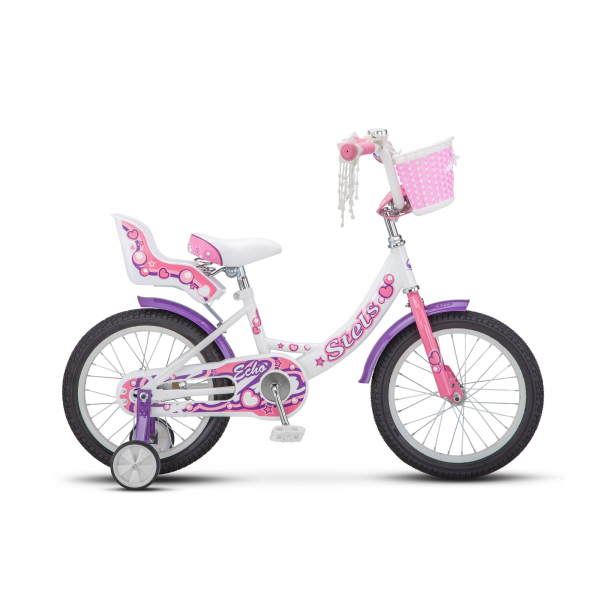 Велосипед 16" STELS ECHO 9.5" Белый/розовый арт.V020 Радуга Игрушки Калуга