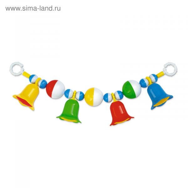 Погремушка-подвеска с шариками и колокольчиками Радуга Игрушки Калуга