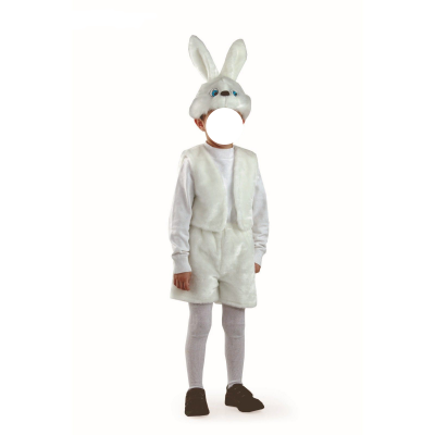 Карнавальный костюм "Заяц белый" (маска,жилет,шорты) (мех) р.110-56 Радуга Игрушки Калуга