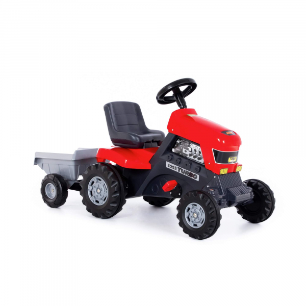 Каталка-трактор с педалями Turbo с полуприцепом Радуга Игрушки Калуга