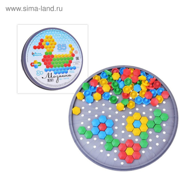 Мозаика шестигранная 85эл. Радуга Игрушки Калуга